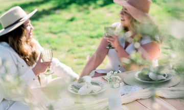 Ladies having a picnic outside