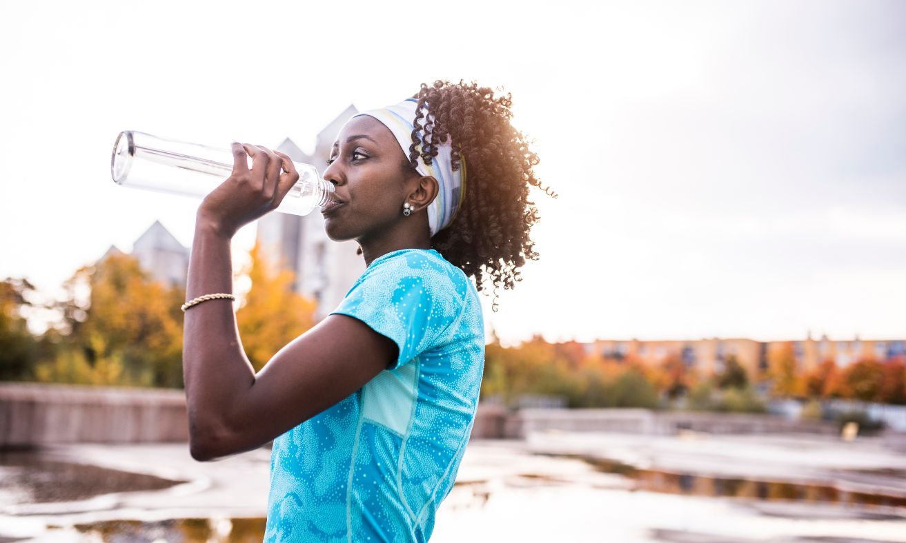 Lady drinking water