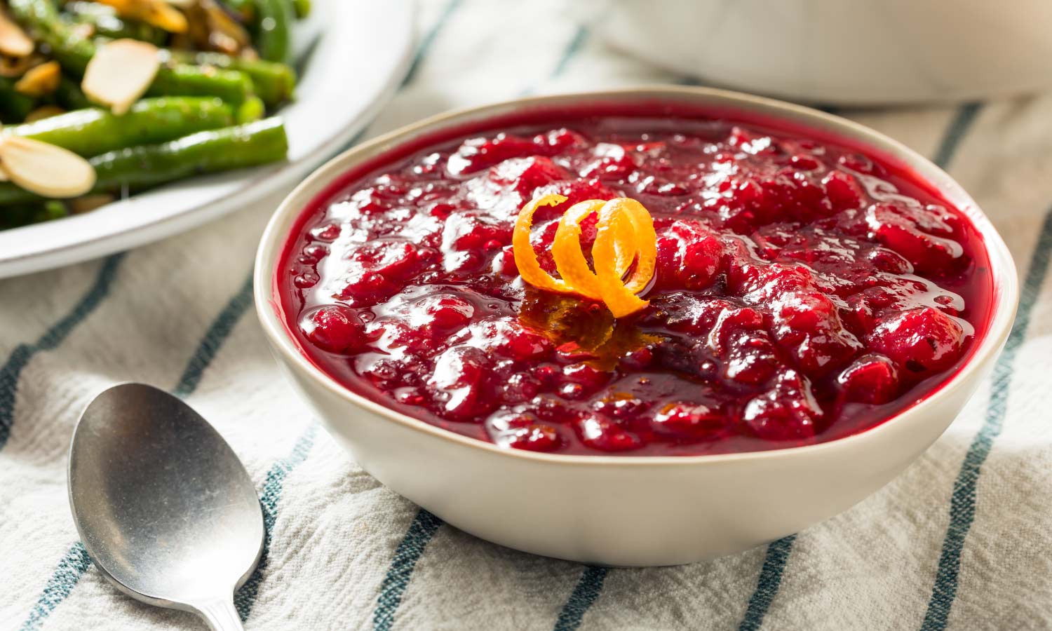 A bowl of cranberry sauce