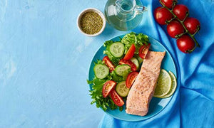 Salmon and salad